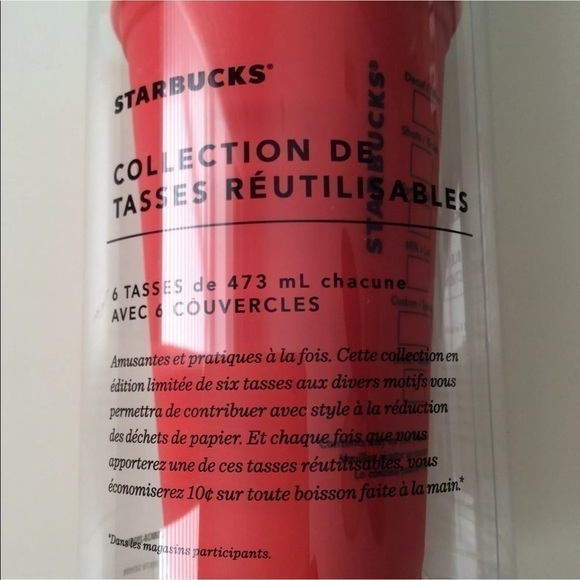 NEW Starbucks Christmas 2017 Reusable Cups & Lids Collection SET OF 6 Different - Picture 7 of 8